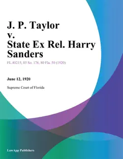 j. p. taylor v. state ex rel. harry sanders book cover image