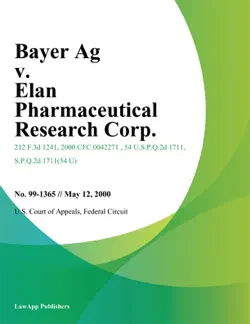 bayer ag v. elan pharmaceutical research corp. book cover image