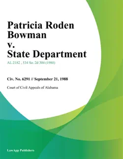 patricia roden bowman v. state department book cover image