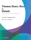 Thomas Henry Ross v. Duluth synopsis, comments