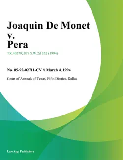 joaquin de monet v. pera book cover image