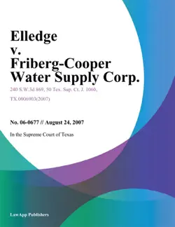 elledge v. friberg-cooper water supply corp. book cover image