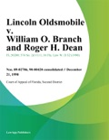 Lincoln Oldsmobile v. William O. Branch and Roger H. Dean book summary, reviews and downlod