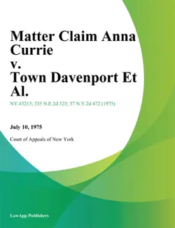 matter claim anna currie v. town davenport et al. book cover image