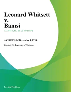 leonard whitsett v. bamsi book cover image