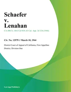 schaefer v. lenahan book cover image