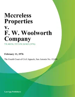 mccreless properties v. f. w. woolworth company book cover image