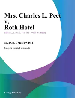 mrs. charles l. peet v. roth hotel imagen de la portada del libro