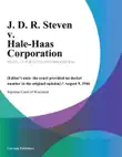 J. D. R. Steven v. Hale-Haas Corporation sinopsis y comentarios