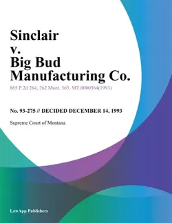 sinclair v. big bud manufacturing co. book cover image