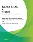 Kalika Et Al. v. Munro synopsis, comments