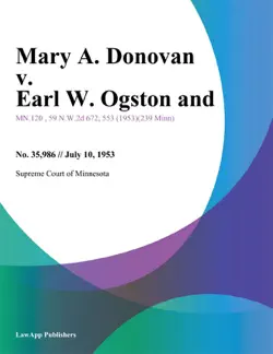 mary a. donovan v. earl w. ogston and book cover image