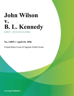 john wilson v. b. l. kennedy book cover image