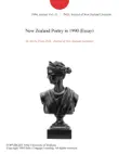 New Zealand Poetry in 1990 (Essay) sinopsis y comentarios