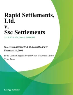 rapid settlements, ltd. v. ssc settlements, llc imagen de la portada del libro