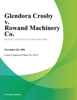 glendora crosby v. rowand machinery co. imagen de la portada del libro