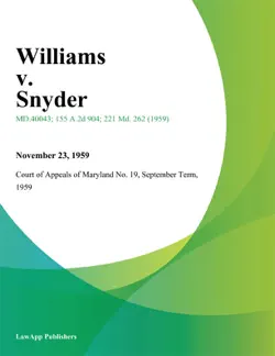 williams v. snyder book cover image