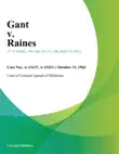 Gant v. Raines synopsis, comments