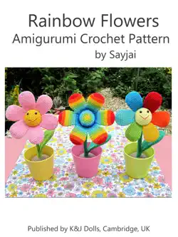 rainbow flowers amigurumi crochet pattern book cover image