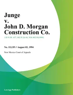 junge v. john d. morgan construction co. book cover image