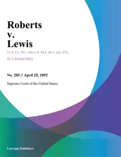 roberts v. lewis. book cover image