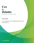 Cox v. Deloitte synopsis, comments
