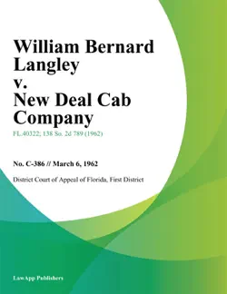 william bernard langley v. new deal cab company book cover image