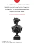 Health Promotion from a Feminist Perspective: A Framework for an Effective Health System Response to Woman Abuse. sinopsis y comentarios
