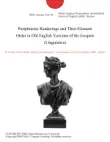 Periphrastic Renderings and Their Element Order in Old English Versions of the Gospels (Linguistics) sinopsis y comentarios