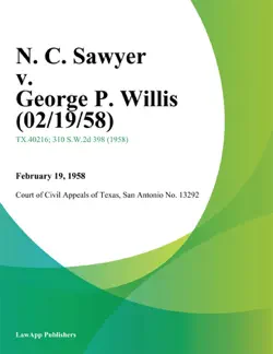 n. c. sawyer v. george p. willis book cover image