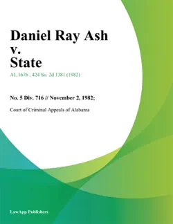 daniel ray ash v. state book cover image