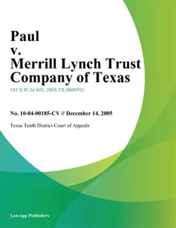 paul v. merrill lynch trust company of texas imagen de la portada del libro