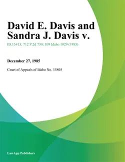 david e. davis and sandra j. davis v. book cover image
