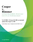 Cooper v. Rimmer sinopsis y comentarios
