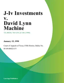 j-iv investments v. david lynn machine book cover image