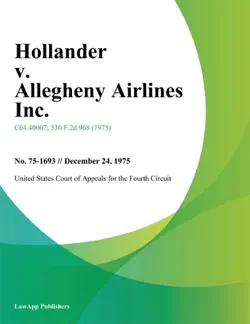 hollander v. allegheny airlines inc. book cover image