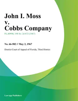 john i. moss v. cobbs company book cover image