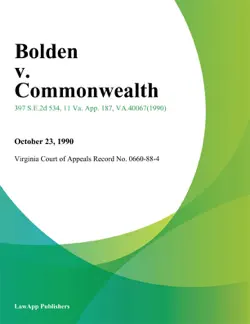 bolden v. commonwealth book cover image
