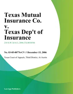texas mutual insurance co. v. texas dept of insurance imagen de la portada del libro