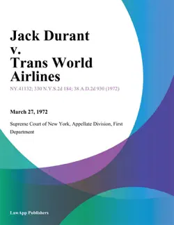 jack durant v. trans world airlines book cover image