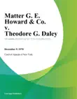 Matter G. E. Howard & Co. v. Theodore G. Daley sinopsis y comentarios