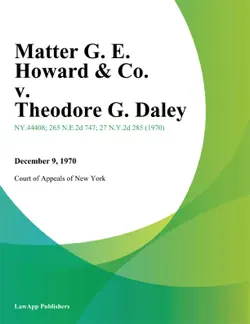 matter g. e. howard & co. v. theodore g. daley imagen de la portada del libro