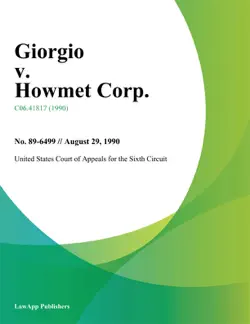 giorgio v. howmet corp. book cover image