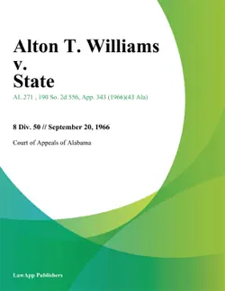 alton t. williams v. state book cover image