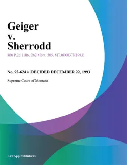 geiger v. sherrodd book cover image