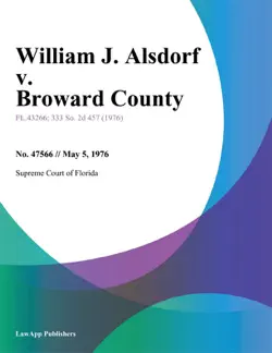 william j. alsdorf v. broward county imagen de la portada del libro