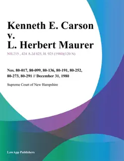kenneth e. carson v. l. herbert maurer book cover image
