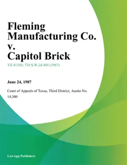 fleming manufacturing co. v. capitol brick book cover image
