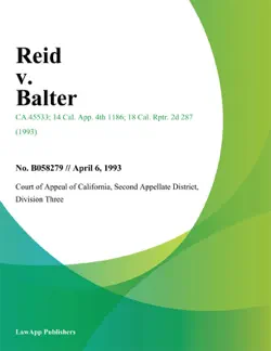 reid v. balter book cover image