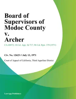 board of supervisors of modoc county v. archer book cover image